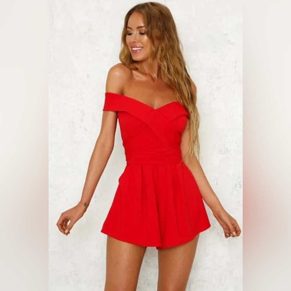 Hello Molly red romper